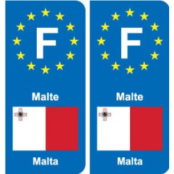 F Europe Malte autocollant plaque