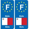 F Europe Malte autocollant plaque