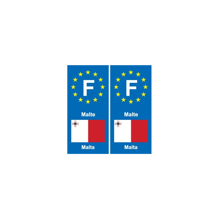 F Europe Malte autocollant plaque