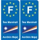 F Europe  Îles Marshall Marshall Islands autocollant plaque
