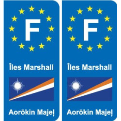 F Europe  Îles Marshall Marshall Islands autocollant plaque