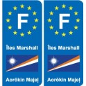 F Europe  Îles Marshall Marshall Islands autocollant plaque