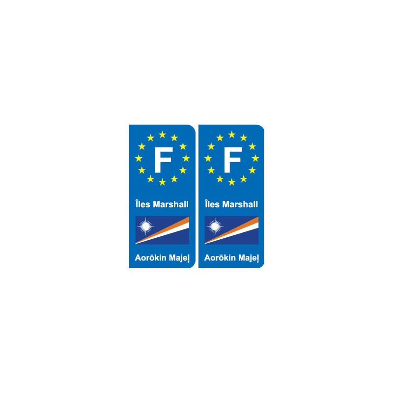 F Europe  Îles Marshall Marshall Islands autocollant plaque