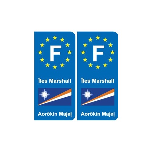 F Europe  Îles Marshall Marshall Islands autocollant plaque