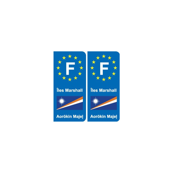 F Europe  Îles Marshall Marshall Islands autocollant plaque
