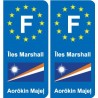 F Europe  Îles Marshall Marshall Islands autocollant plaque