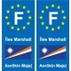 F Europe  Îles Marshall Marshall Islands autocollant plaque