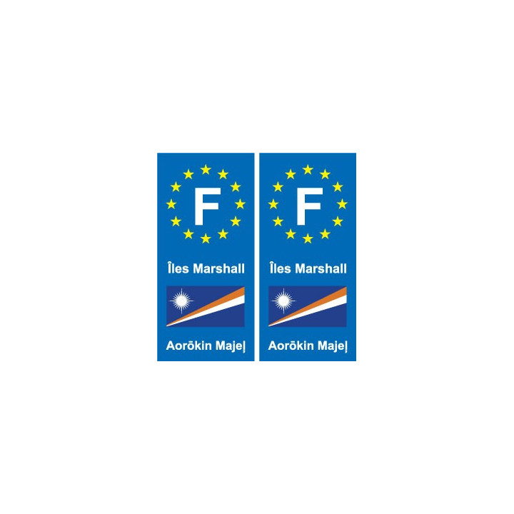 F Europe  Îles Marshall Marshall Islands autocollant plaque