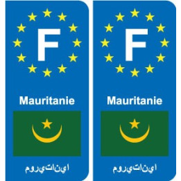F Europe Mauritanie Mauritania autocollant plaque