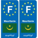 F Europe Mauritanie Mauritania autocollant plaque
