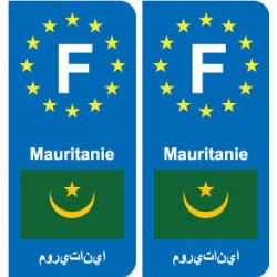 F Europe Mauritanie Mauritania autocollant plaque