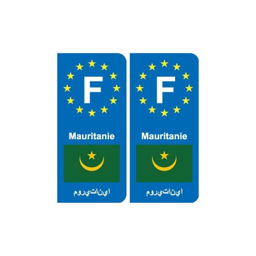 F Europe Mauritanie Mauritania autocollant plaque