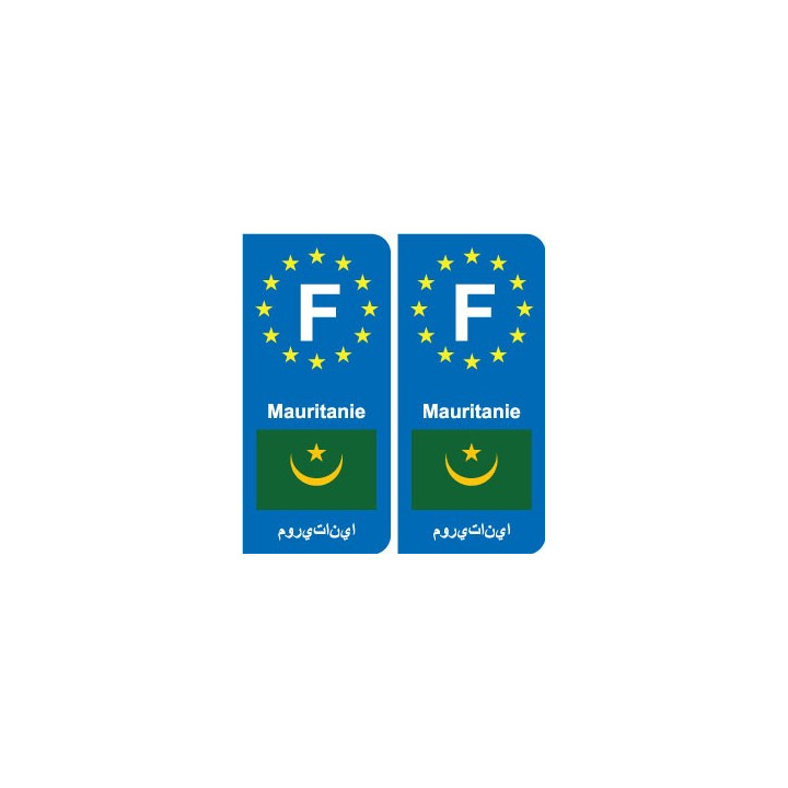 F Europe Mauritanie Mauritania autocollant plaque