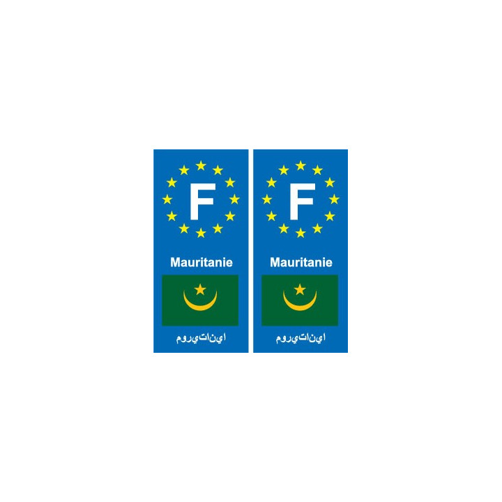 F Europe Mauritanie Mauritania autocollant plaque