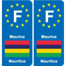 F Europe Maurice Mauritius autocollant plaque