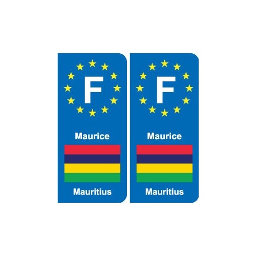 F Europe Maurice Mauritius autocollant plaque