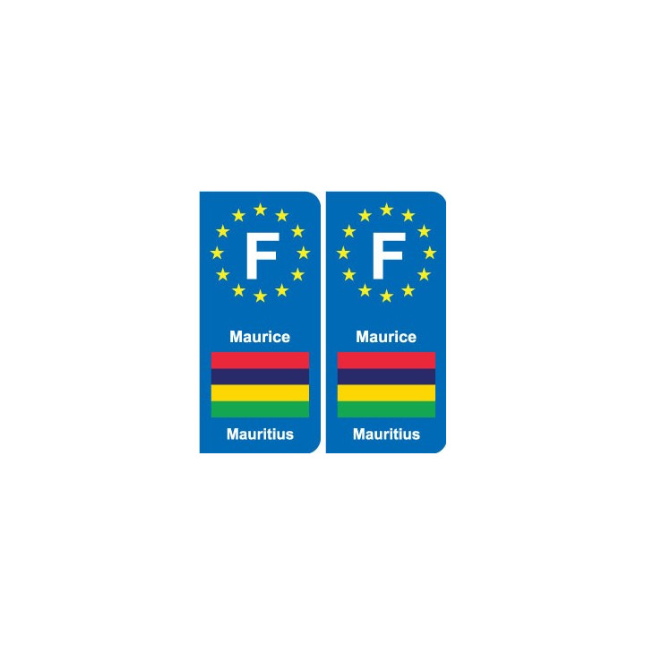 F Europe Maurice Mauritius autocollant plaque