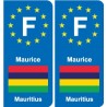 F Europe Maurice Mauritius autocollant plaque
