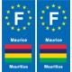 F Europe Maurice Mauritius autocollant plaque