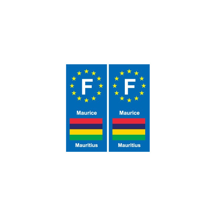 F Europe Maurice Mauritius autocollant plaque