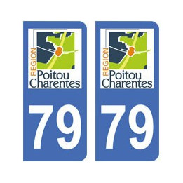 79 Deux Sèvres autocollant plaque