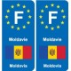 F Europe Moldavie Moldova autocollant plaque