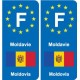 F Europe Moldavie Moldova autocollant plaque