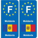 F Europe Moldavie Moldova autocollant plaque