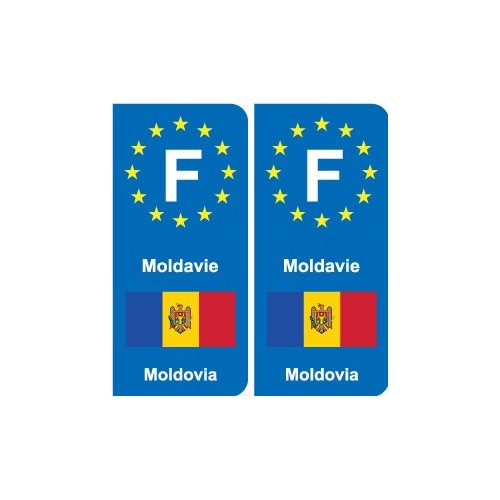 F Europe Moldavie Moldova autocollant plaque