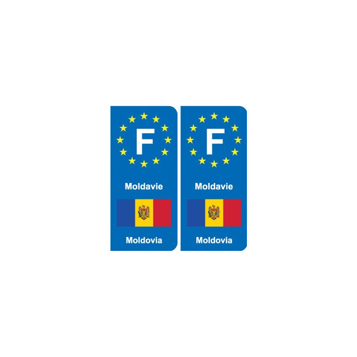 F Europe Moldavie Moldova autocollant plaque