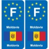 F Europe Moldavie Moldova autocollant plaque