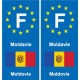 F Europe Moldavie Moldova autocollant plaque