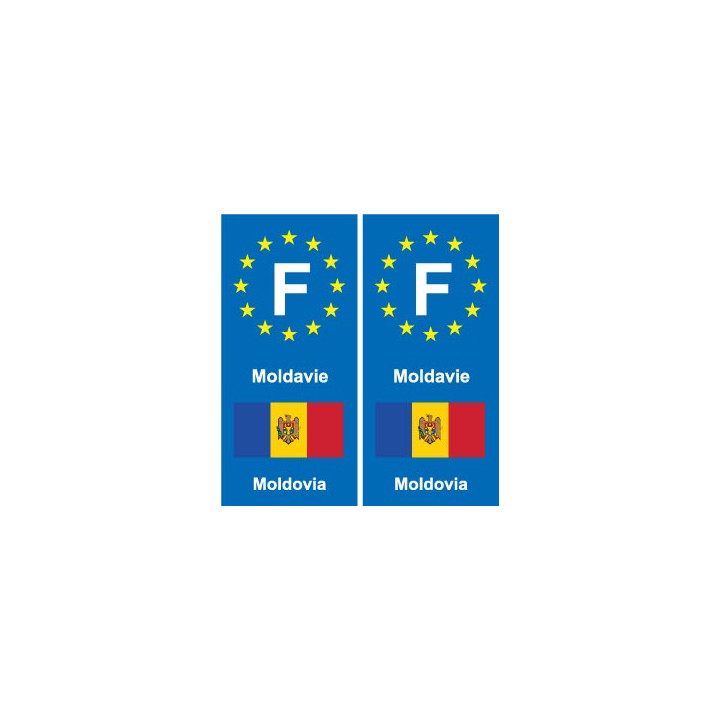 F Europe Moldavie Moldova autocollant plaque
