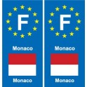 F Europe Monaco autocollant plaque