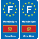 F Europe Monténégro Montenegro autocollant plaque
