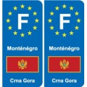 F Europe Monténégro Montenegro autocollant plaque