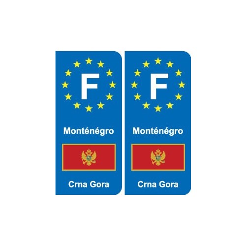 F Europe Monténégro Montenegro autocollant plaque