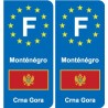 F Europe Monténégro Montenegro autocollant plaque