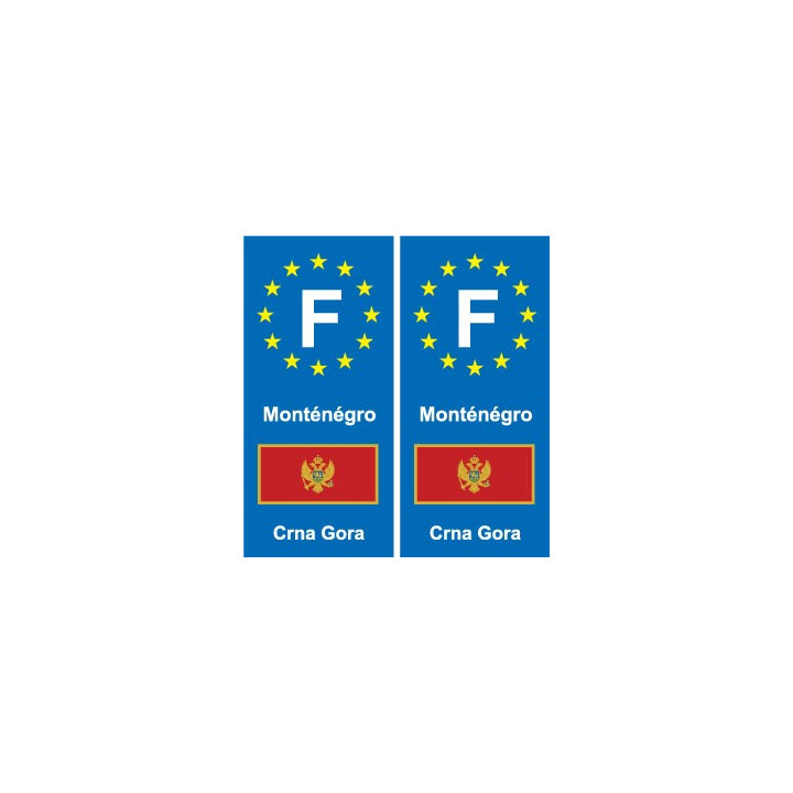 F Europe Monténégro Montenegro autocollant plaque