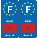 F Europe Maroc Morocco autocollant plaque