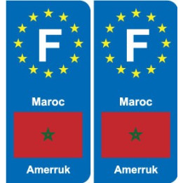 F Europe Maroc Morocco autocollant plaque