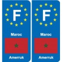 F Europe Maroc Morocco autocollant plaque