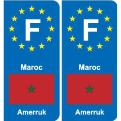 F Europe Maroc Morocco autocollant plaque