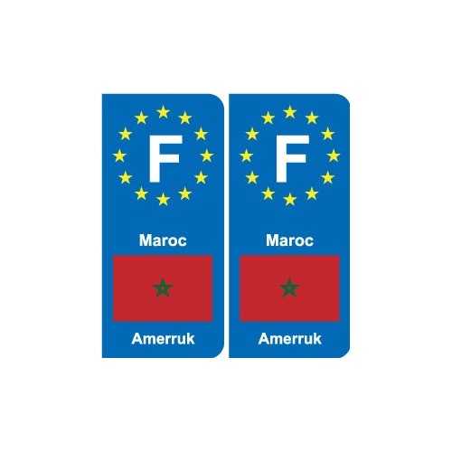 F Europe Maroc Morocco autocollant plaque