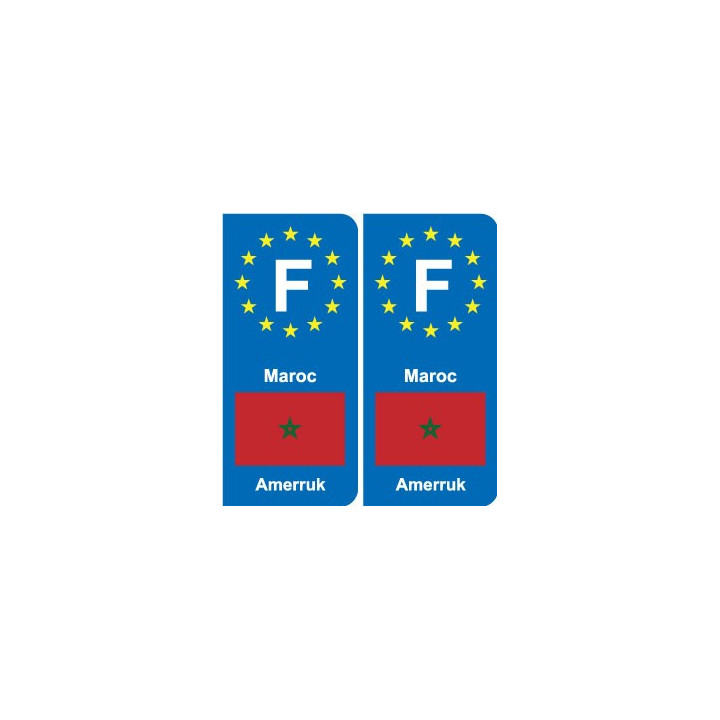 F Europe Maroc Morocco autocollant plaque