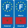 F Europe Maroc Morocco autocollant plaque