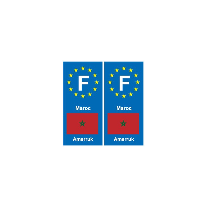 F Europe Maroc Morocco autocollant plaque