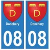 08 Donchery autocollant plaque ville département