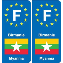 F Europe Birmanie Myanmar autocollant plaque