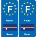 F Europe Nauru  autocollant plaque